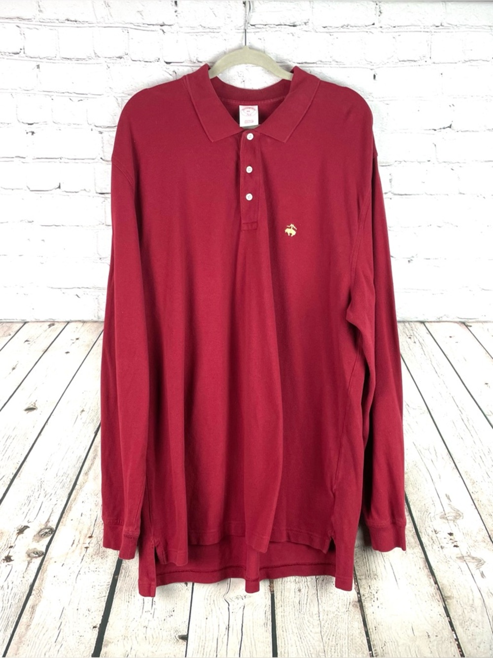 Brooks Brothers Men’s Size XXL Red Long Sleeve Preppy Cotton Polo EUC